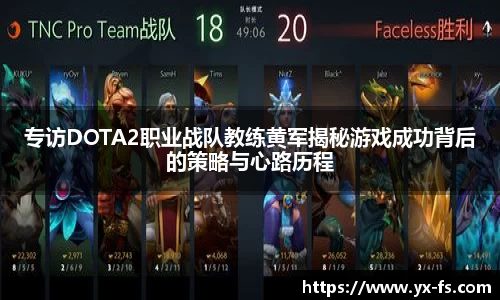专访DOTA2职业战队教练黄军揭秘游戏成功背后的策略与心路历程